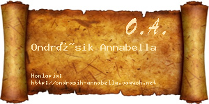 Ondrásik Annabella névjegykártya